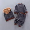 Kledingsets 3 STKS Winter Peuter Baby Jongens Meisjes Kleding Baby Truien Jas Broek Capuchon Vest Outfit Set Babykleding Pak 231109