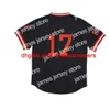 Maillots de baseball Cubains pour hommes # 17 # 3 BUTTON-DOWN Maillot rétro en maille noire et blanche cousu