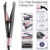 Curling Irons 2 w 1 prostownica włosów i skręcanie skrętu loku zaprzestanie żelaza profesjonalne jon ujemny szybki styl ogrzewania płaskie żelazo 231109