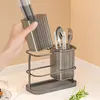 Dish Racks Utensil Holder Plus Stainless Steel Knife Block Sink Caddy Spoon Chopsticks Fork Drain Rack Kitchen Cutlery Storage Holder 231109