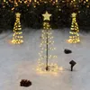 Decorazioni natalizie Decorazione per albero di Natale a LED solare impermeabile esterna Luci a corda alimentate ad energia solare Anno Ornamento Decorazione del giardino 231109