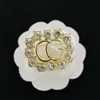 Classic Vintage Brooches Designer Jewelry Women Diamond Brooches Suit Pin 18K Gold Plated Brooches Wedding Party Gift