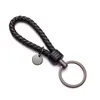 Keychains Lanyards Handmade Braid Real Sheepskin Leather Woven Rope Keychain Wrist Rope Couple Key Chain Llavero Key Ring Key Holder Car Pendant 230408