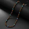 Колье винтажное богемное ожерелье из скорлупы кокоса с бирюзовым ожерельем для женщин и мужчин, подвески, модный нишевый дизайн, ювелирные изделия, подарки