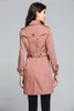 Gabardina estilo inglés a la moda clásica para mujer, chaqueta larga de doble botonadura de calidad de marca/gabardina delgada bordada S-XXL
