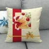 Pillow Christmas Simple Gift Linen Waterproof Sofa Cover Case Pillowcase Funda Cojines 45x45 Housses De Coussin