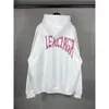 Designer Balanciaga Hoodie Rätt version 23SS Paris B Family New Hoodie Back Letter Bat Graffiti Loose Hooded tröja