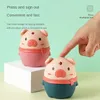 Toothpick Holders Cartoon Pig Toothpick Holder Family Living Room Fashion Automatisk Popup Box Press Storage Hink Portable 231108