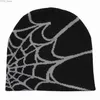 Beanie/Skull Caps Autunno Inverno Unisex Y2k Spider Web Berretti Donna Uomo Bianco Nero Acrilico Cappelli lavorati a maglia Streetwear YQ231108