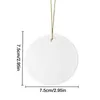 Décorations de Noël Sublimation Céramique Vierge 25pcs Rond Blanc Ornement En Céramique Ornement De Noël Porcelaine Ornements Vierges Pour Imprimer DIY Cadeau 231109