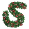 Noel Süslemeleri Noel Ağacı Süsleri Noel Vine Noel Vine Noel Çelenk PVC 2.7 Metre Pinekonlu Kırmızı Meyveler 231109