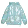 Parkas en duvet pour femmes MEXZT Chic doux hiver chaud épais manteau mode Harajuku coréen court jetable brillant visage veste élégante 231109