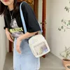 Borse da sera Borsa Kawaii Donna Cartoon Nylon Spalla per ragazze Borsa a tracolla Tela Stile giapponese Trasparente Itabag Borsa piccola per telefono Borsa a tracolla 231108