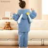 Pigiama Sanrios Cinnamoroll Pigiama per bambini Completo di flanella Anime Indumenti da notte invernali Pigiama Addensare Tenere al caldo Kaii Cartoon Nuovo stileL231109