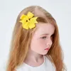 Hair Accessories 4Pcs/lot Solid Ribbon Bowknot Bows Clip Printed Hairpins Children Barrettes Handmade Cheer Kids