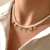 Collane con ciondolo Collana con lettera di moda Donna fatta a mano personalizzata 6mm Perla imitazione perla per gioielli regalo 231109