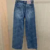 Дизайнерские женские джинсовые брюки с вышитыми буквами, джинсы с высокой талией, модные длинные джинсовые брюки
