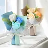 Decoratieve bloemen 3 hoofden gesimuleerde gedroogde bloem nep roos boeket bruiloft verjaardag zeep gelukkige moederdag meisjes gunst geschenken bruids douche