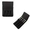 Leather Fountain Pen Case 4 Divided Slots Pouch Handmade Display Holder Black/ Brown