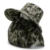 Bandanas Mehrzweck Camouflage Outdoor Klettern Angeln Krempe Fischerhut Sommer Herren Bucket Neck Guard Sonnenschutzkappe