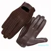 Designer Five Fingers Gloves Fashion Gloves Genuine Sheepskin Leather Glove Men Keep Warm Knitting Mittens