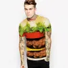 Magliette da uomo Est 2023 Magliette Moda Camicia divertente Stampa 3D colorata Delicious Big Hamburger Casual Interessante Top Tees NA 192