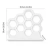 Smyckespåsar örhänge Holder Organizer Honeycomb Design Hexagon Beehive Grid Form Display Stand för studörhängen Halsband Vita