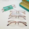 Nieuwe mode-ontwerp dames optische bril 2126 vierkante vorm metalen half frame eenvoudige en elegante stijl heldere lenzen brillen