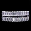 حلقات الكتلة Boeycjr 925 Silver D Color VVS1 1CT Total 3x1.5mm Baguette Moissanite Matching Bands Rings for Women Gift