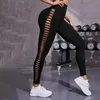 Set attivi CHRLEISURE Set da yoga da donna Tie-Dye Side Hollow Manica lunga Top Sport all'aria aperta Fitness Push Up Pantaloni Sexy da corsa