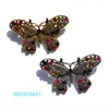 Broches rétro bijoux strass papillon pour femmes Anti argent couleur Vintage broche creuse dames Corsage cadeaux de mariage ornement