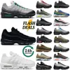 men women running shoes 95 95s BLACK NEON STADIUM GREEN Triple white women men Worldwide sneakers Light yellow trainers sports size 5.5-12