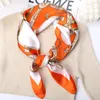 Шелк -квадратный шарф женщин атласная бандана печатные шарфы бренда мода леди волосы шаль и обернуть женский шейный щипник хиджаб 2023