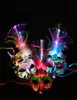 Venetiansk LED -fiber lyser upp masken Masquerade Fancy Dress Party Princess Feather Glowing Masker Masquerade Masks5943976