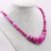 Kedjor 6-14mm runda Oblate Incremental Rose Red Jades Halsband Natural Stone Chalcedon Neck Wear Women Fashion Jewelry Making Design