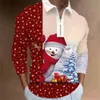 Jaquetas masculinas polo camisas natal outono papai noel casual manga longa homens masculino zip camiseta tops roupas para 2023 231108