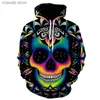 Heren Hoodies Sweatshirts Nieuwe Halloween Trui 3D Digital Printing Trui Herfst/Winter Capuchon Trui T231109