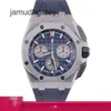 Ap Zwitserse luxe polshorloges Epic Royal AP Oak 26420ti Blauwe plaat chronograaf Herenhorloge Titanium Metaal Automatische machines Zwitsers beroemd horloge Horloge luxe datum d Z8