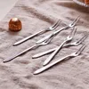Dinnerware Sets 6pcs Two Tined Stainless Dinner Dessert Bistro Appetizer Cocktail Fruit Forks Gear Stuff Tools 12.8cm X 0.9cm