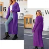 Tricots pour femmes Cardigan violet Y2K pull long tricots pulls élégants femmes Cardigans style coréen automne hiver tenues vêtements