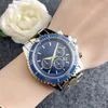 2023 Verkoopmerk Heren horloges alle roestvrijstalen baas Watch Fashion Blue Dial 40mm Quartz Movement Designer Hoge kwaliteit horloge