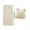 Decken Born Swaddle Blanket Cotton Hat Po Props Baby Product Shower Gift K1KC