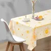 Table Cloth Hippie Sun Plastic Tablecloths Party Decor Sunshine Lovely Waterproof Rectangular Table Cloth for Birthday Baby Shower R231109