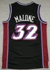 1996 Goedkope #7 Pete Maravich Jersey Paars 12 John Stockton Wit 32 Karl Malone Zwart Blauwe Jersey