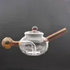 China Tea Pot Glass Oil Burner Bongs Dab Rigs Hookah with 30mm Glass Oil Bowl Small Bubbler Beaker Bong Water Pipes Oil Rig