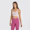 Yoga-outfit Boterzachte V-rug Uitgesneden sportbeha voor dames Dubbele bandjes Push-up workout Hardloopbeha's Gevoerde gym cropped tanktops