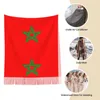 Lenços a bandeira de Marrocos lenço para mulheres quente inverno xale envoltório longo grande com borla vestido de noite