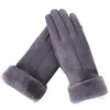 Cinco Dedos Luvas Moda Mulheres Outono Inverno Bonito Peludo Quente Mitts Full Finger Mittens Outdoor Sport Feminino Tela