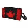 Cosmetic Bags Canada Flag Bag Women Cute Large Capacity Canadian Patriotic Makeup Case Beauty Storage Toiletry