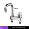 Bathroom Sink Faucets 304 Stainless Steel Double Hole Washbasin Basin And Cold Faucet Mixing Valve Household Use